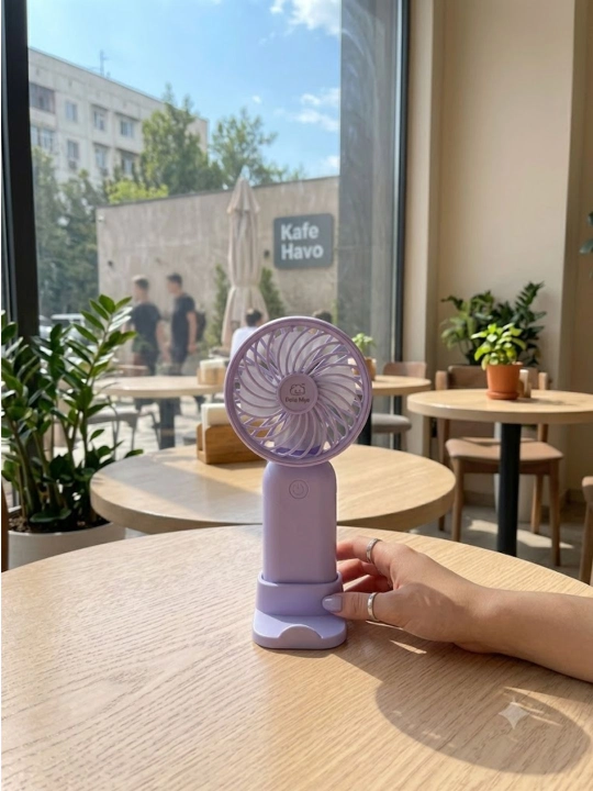 Portativ mini ventilyator USB, 3 tezlikli, zaryadlanadigan
