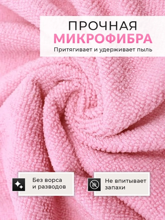 Салфетки из микрофибры в рулоне 20 штук, тряпки для уборки безворсовые, Корейская технология