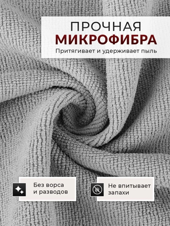 Салфетки из микрофибры в рулоне 20 штук, тряпки для уборки безворсовые, Корейская технология