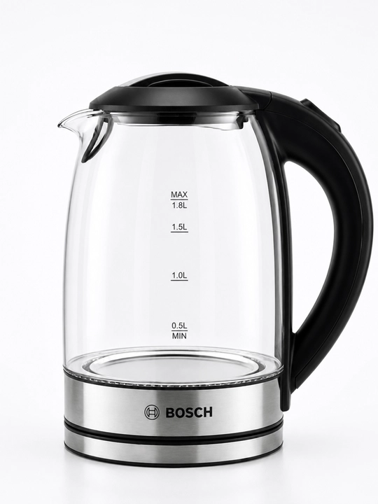 BOSCH Elektr choynak 2L — LED yoritgichli, 2000W quvvatli,tez qaynatuvchi, Germaniya sifat