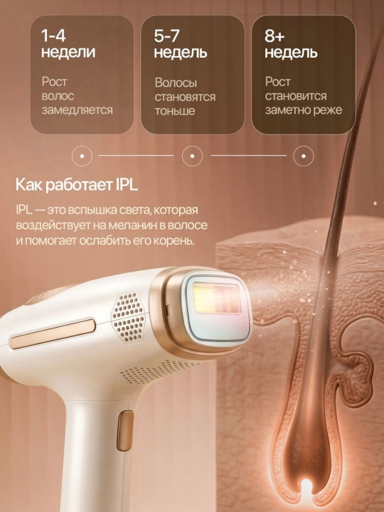 Babyverse Professional fotoepilyator, yuz va tana uchun, sovutish effektiga ega