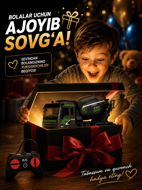 Машинка TRUCK на радиоуправлении 1:30, с LED-фарами, 27 МГц, скорость до 15 км/ч