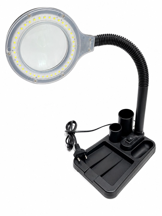 Stol lupa LED yoritgichi bilan, 90 mm – ta'mirlash va lehimlash ishlari uchun