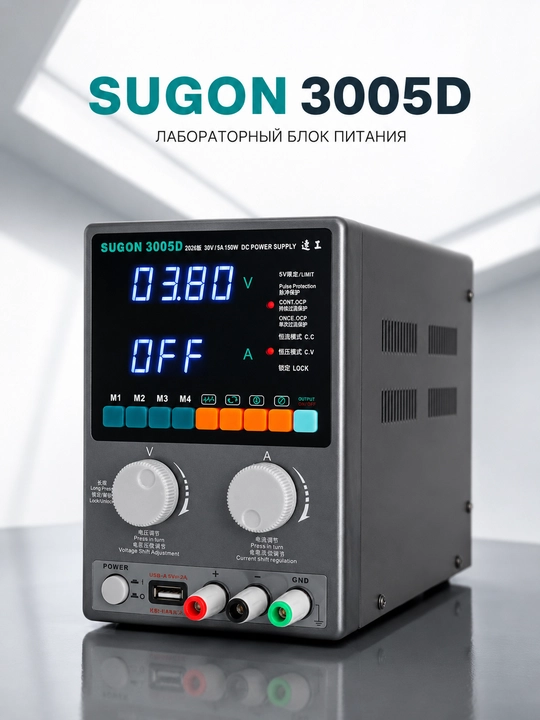 SUGON 3005D 30V 5A 150Vt laboratoriya ta’minot bloki - 