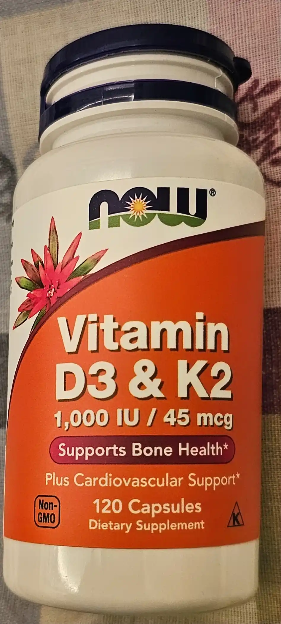 D3 + K2 NOW Foods vitaminlari - mustahkam suyaklar va sog'lom yurak uchun, 120 ta kapsula