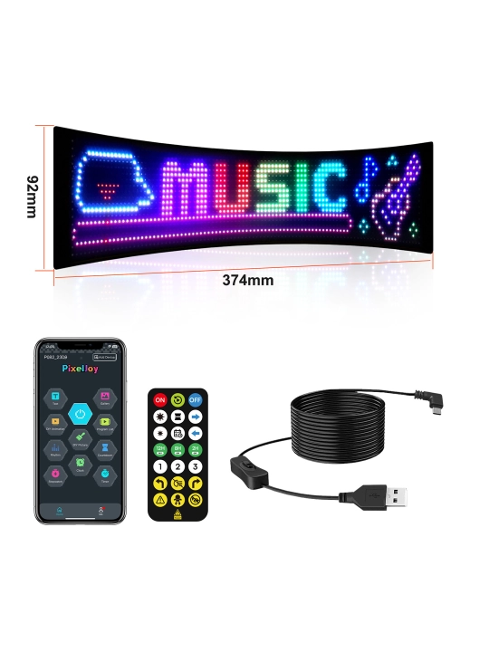 Moslashuvchan RGB LED reklama ekrani, APP va pult boshqaruvi, do'kon va avtomobil uchun
