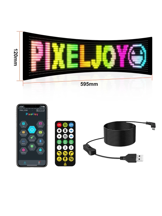 Moslashuvchan RGB LED reklama ekrani, APP va pult boshqaruvi, do'kon va avtomobil uchun