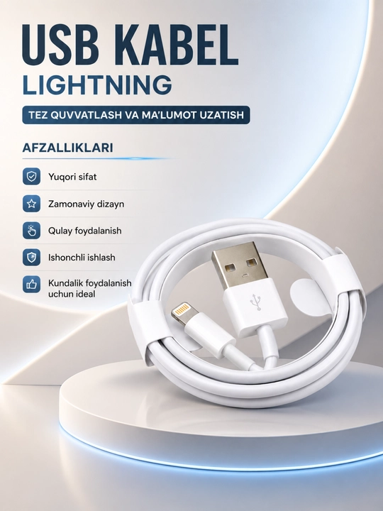 USB Lightning Кабель для зарядки и передачи данных – быстрый, прочный и надежный - 