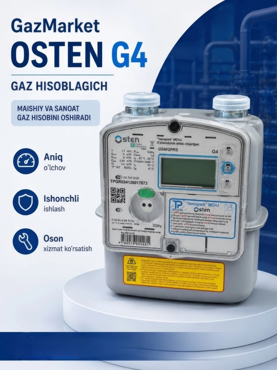 Gaz hisoblagich Osten G4 maishiy tabiiy gaz hisoblagichi GSM GPRS - 