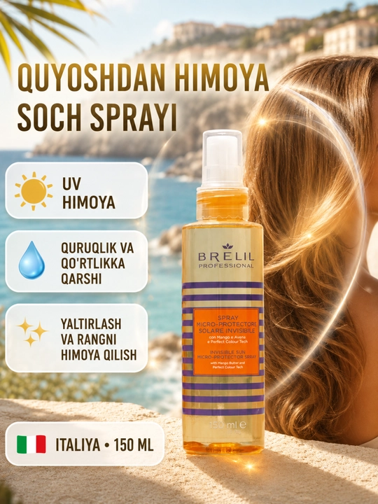 Sochni himoya qilish spreyi quyosh nuridan, 150 ml, Brelil - 