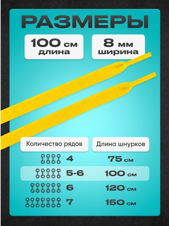 Шнурки для кроссовок, обуви и спортивной одежды, 100 см
