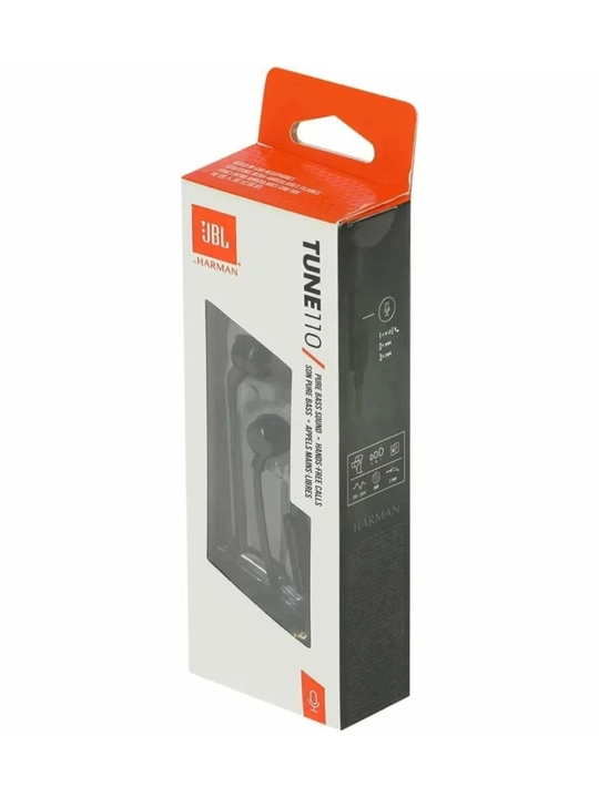 Проводные наушники JBL TUNE 110 с микрофоном, Pure Bass Sound, разъём 3.5 мм