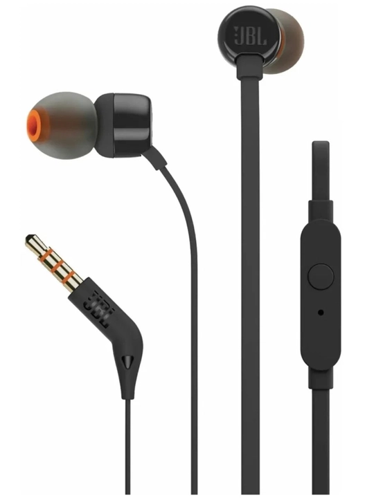 Проводные наушники JBL TUNE 110 с микрофоном, Pure Bass Sound, разъём 3.5 мм