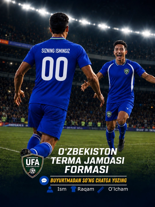 Футбольная форма сборной Узбекистана 2026 (UFA) – комплект футболка и шорты - 