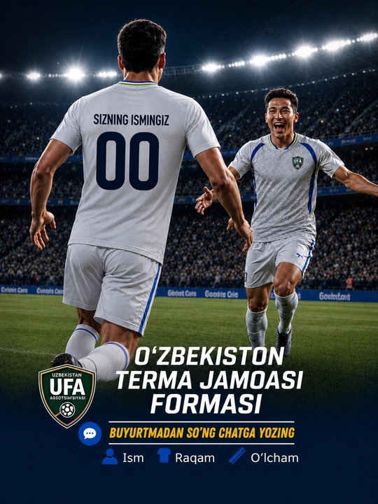Футбольная форма сборной Узбекистана 2026 (UFA) – комплект футболка и шорты - 