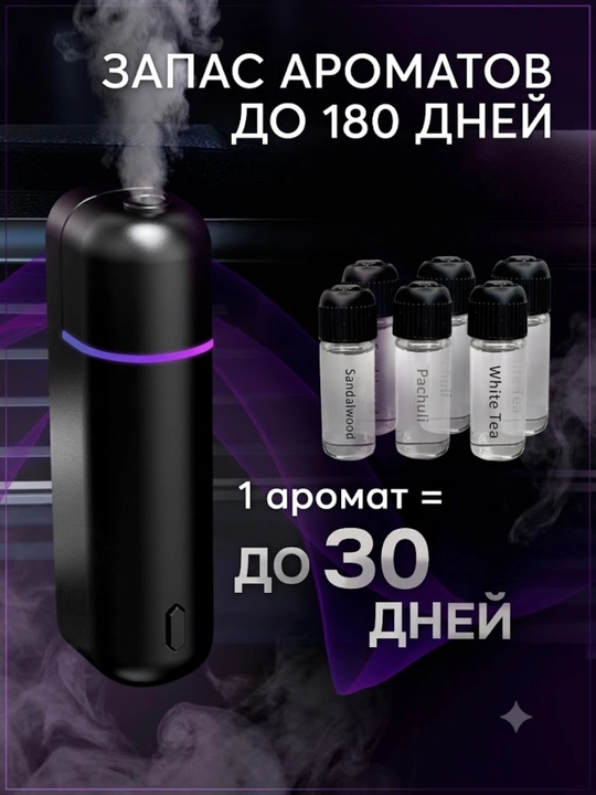Avtomobil havo spreyi, elektr aromali diffuzer, simsiz 6ta hidli, Ultrasonic