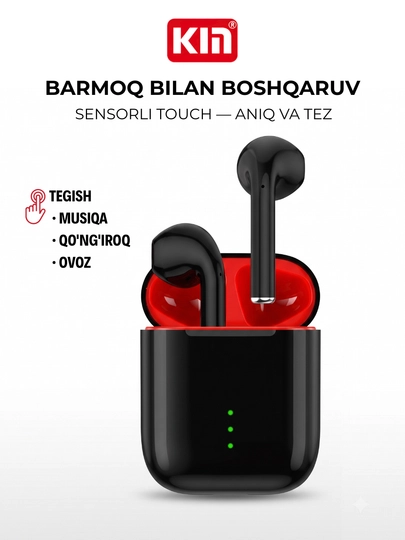 Simsiz quloqchin naushnik KIN KL68 TWS Bluetooth mikrofonli sensorli keysli - 
