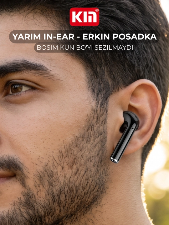 Simsiz quloqchin naushnik KIN KL68 TWS Bluetooth mikrofonli sensorli keysli