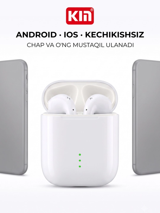 Simsiz quloqchin naushnik KIN KL68 TWS Bluetooth mikrofonli sensorli keysli