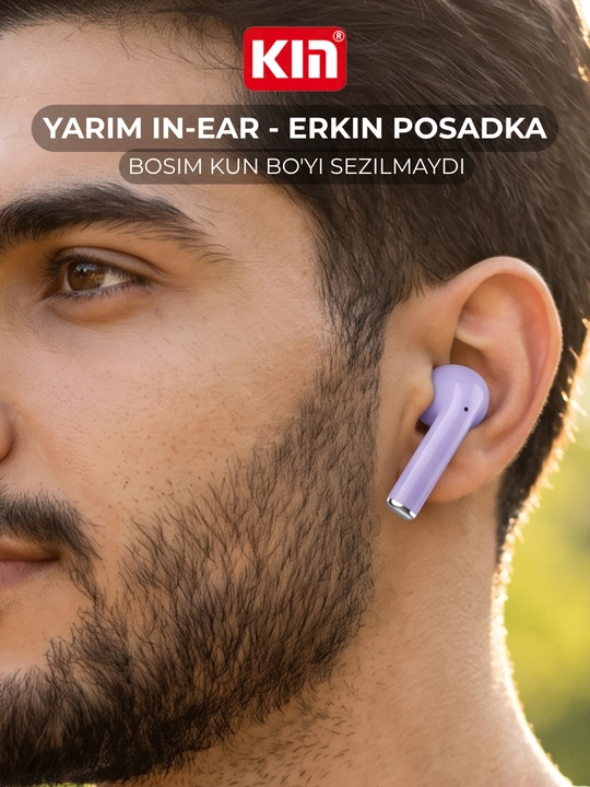 Simsiz quloqchin naushnik KIN KL68 TWS Bluetooth mikrofonli sensorli keysli
