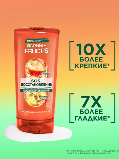 Garnier Бальзам для волос Fructis SOS Восстановление с кератином для укрепления, 387 мл