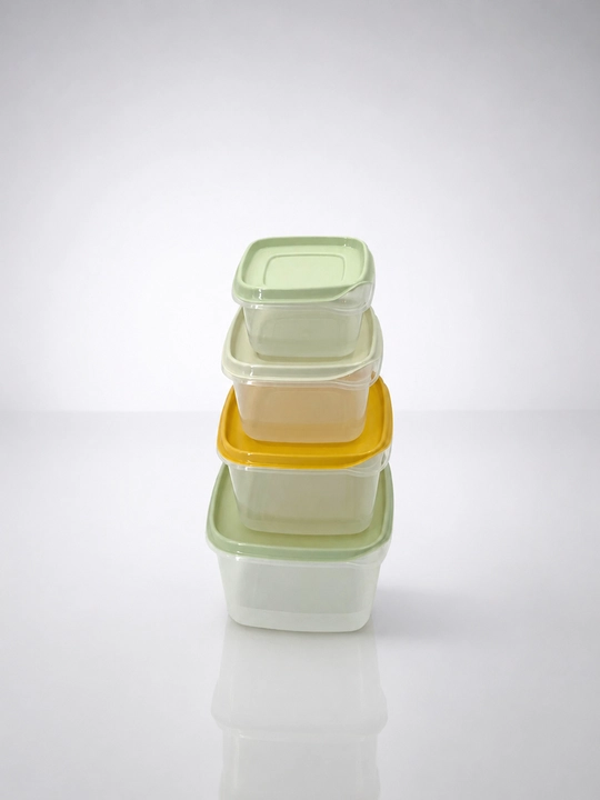 Комплект контейнеров для продуктов, с крышками, с декором, 3, 4, 5, 6 шт