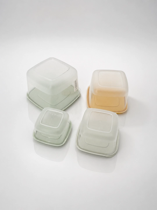Комплект контейнеров для продуктов, с крышками, с декором, 3, 4, 5, 6 шт