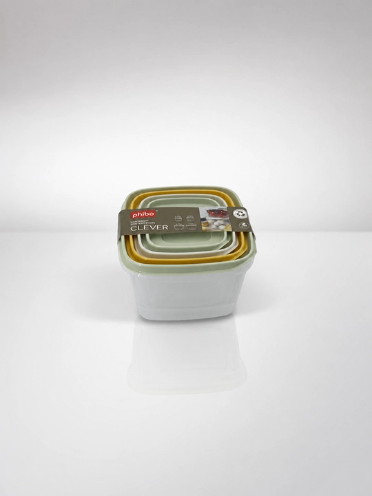Комплект контейнеров для продуктов, с крышками, с декором, 3, 4, 5, 6 шт