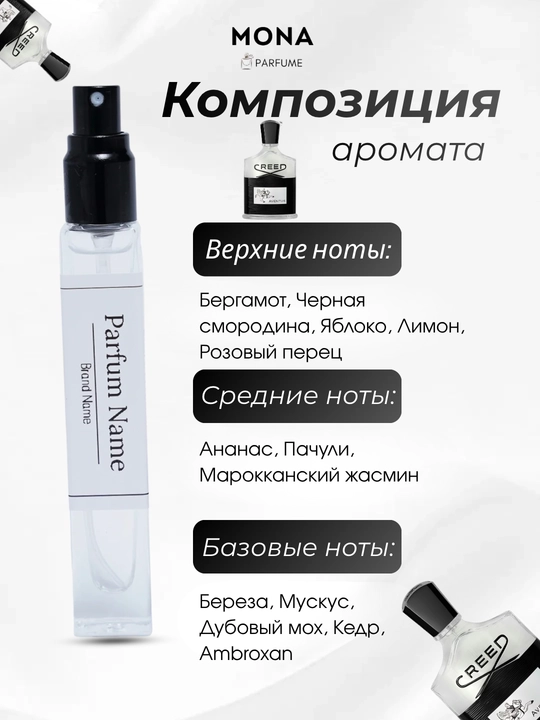 Creed – Creed Aventus, Absolu Aventus, Silver Mountain Water мужской парфюм, Mona Parfumes