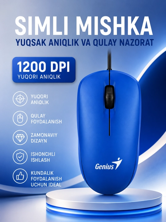 Проводная USB мышь для офиса и игр 1200–4800 DPI высокая точность - 