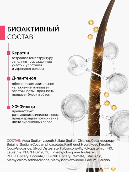 ARAVIA Professional Шампунь с кератином для поврежденных и окрашенных волос, 420 мл