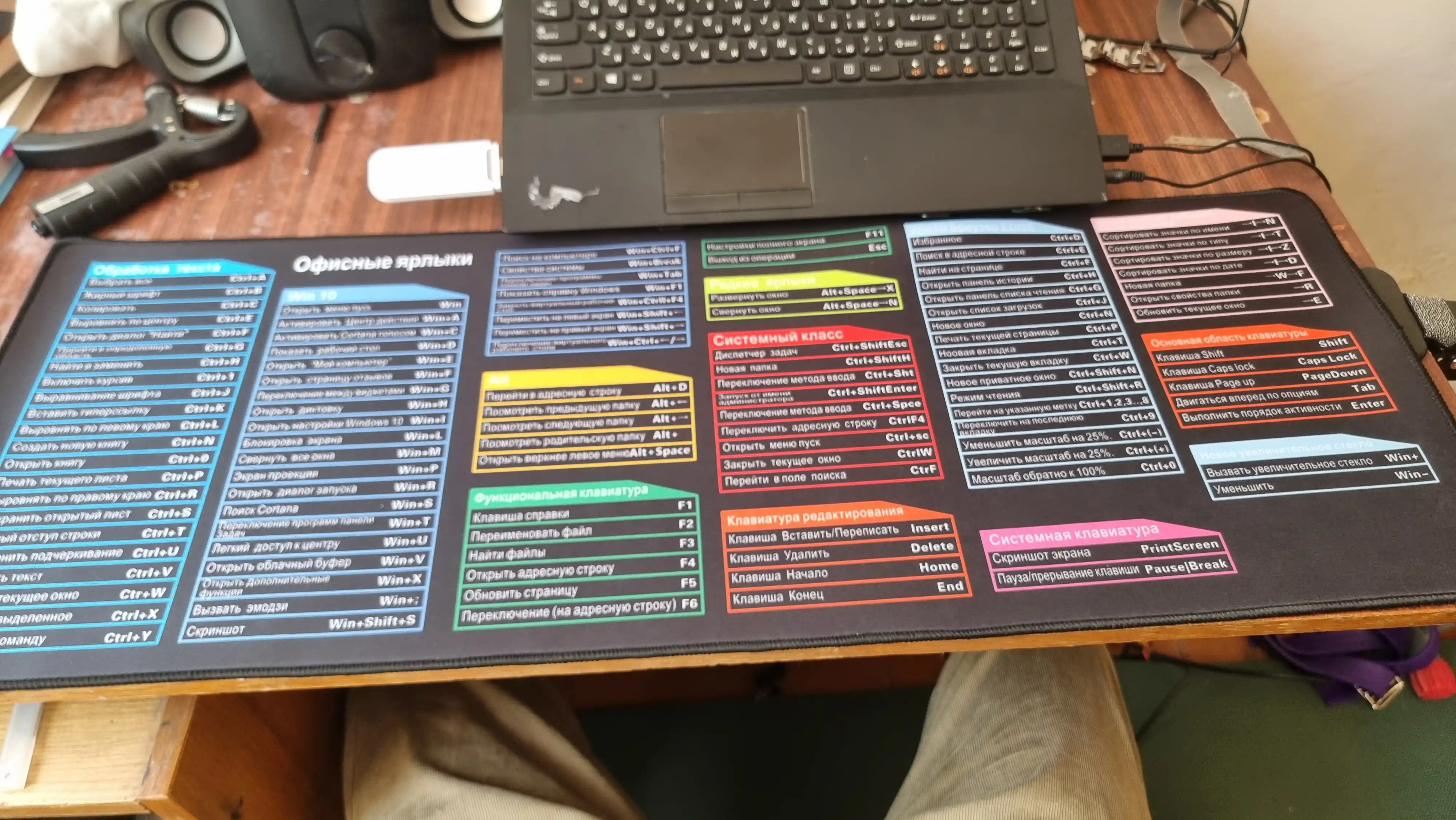 Office, Excel, Word va Photoshop yorliqlari bilan stol uchun katta klaviatura kovrigi