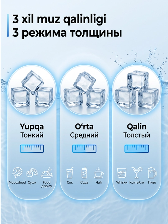 Льдогенератор профессиональный 30/60 кг ледогенератор для бара