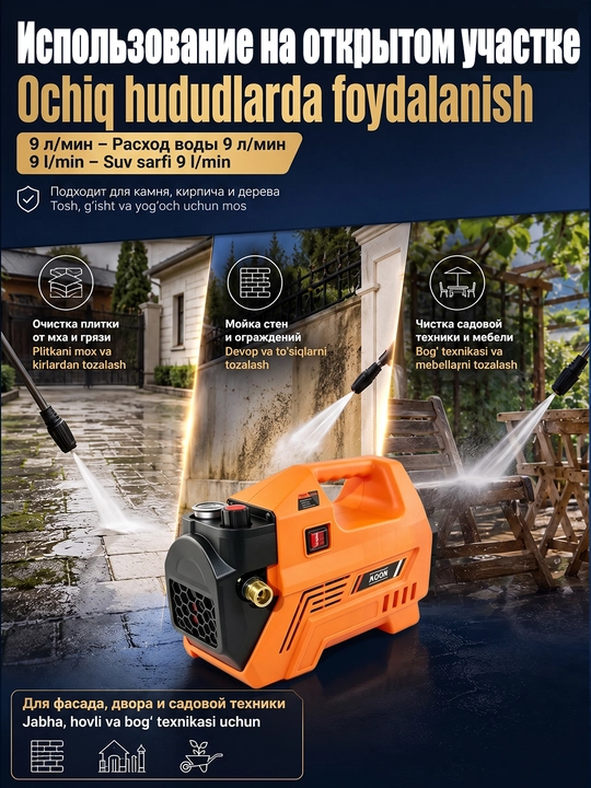 MOON Автомойка высокого давления M7 - 2200 Вт , оборудование для мойка