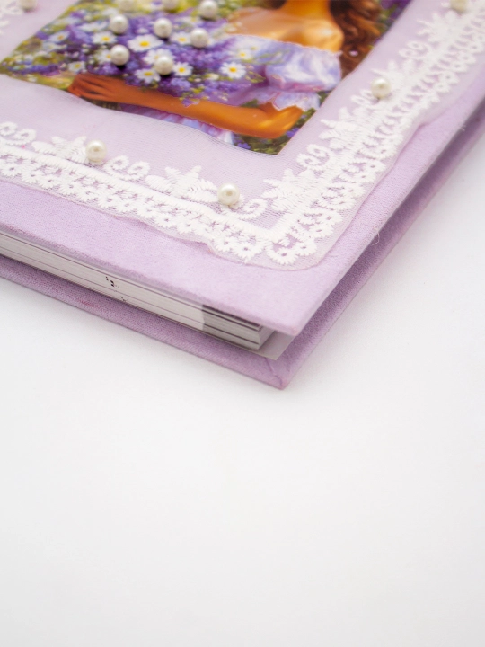 Блокнот в стиле Pinterest, 18.5×25 см в клетку 100 л, спирали 4 дизайна с бусинами handmade