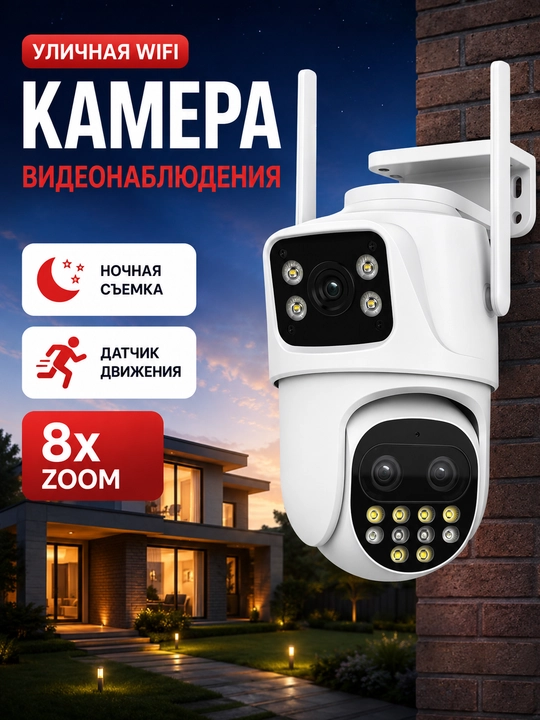 Smart Wi-Fi Kamera, Full HD PTZ tashqi kuzatuv kamerasi - 