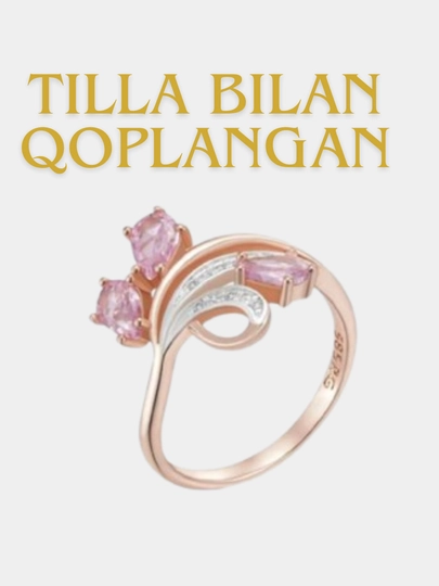 Tilla bilan qoplangan 585 probali ayollar uzugi,sovga - 