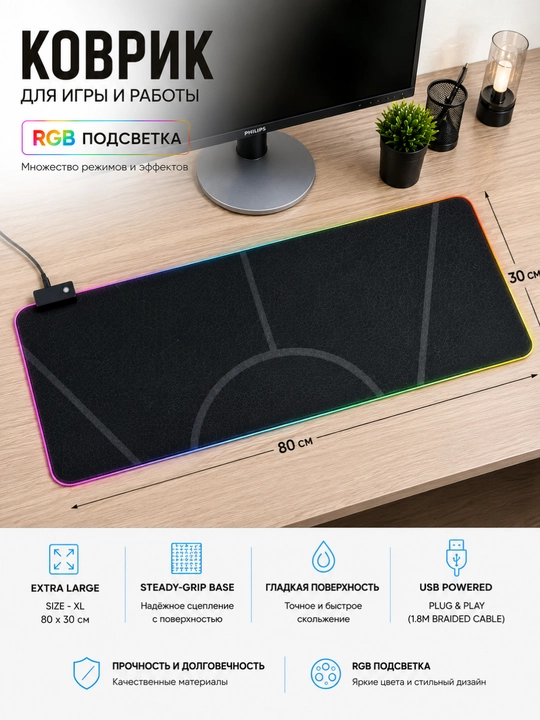 Комплект FURYCUBE IP98: RGB мембранная клавиатура и RGB коврик, 98 клавиш