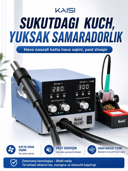 KAISI 8624P, termofenli 2 ta 1 da payvandlash stansiyasi