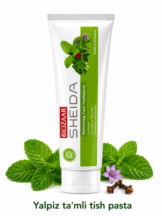 Зубная паста BIOZAAR SHEIDA со вкусом свежести мяты, 150 гр - 
