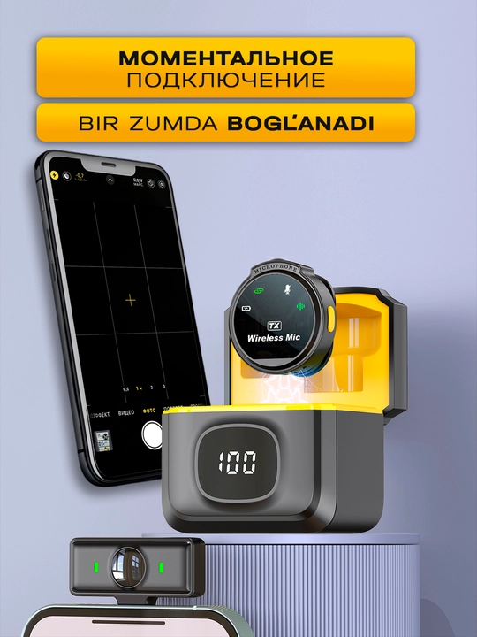 Blogerlar, YouTube va strimlar uchun simsiz petlitsali mikrofon, Android petlitsa, Iphone