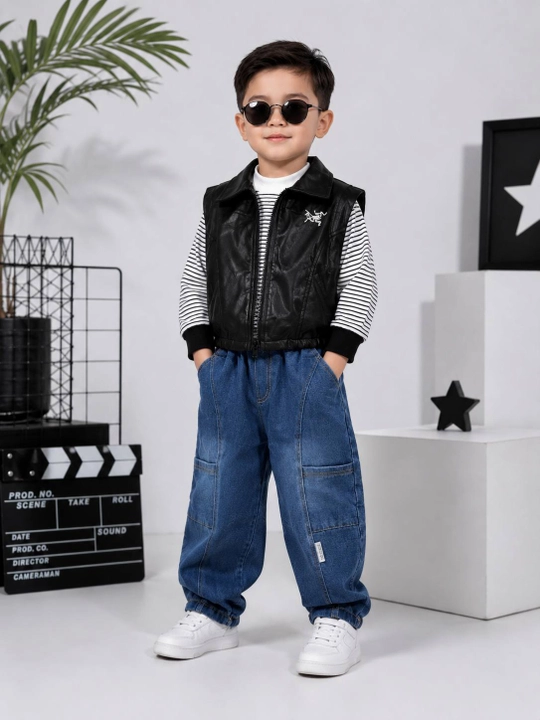 Тройка для мальчика, жилет детский, детский костюм, джинсы, 3-7 лет, осень - 
