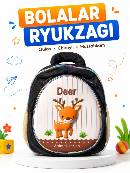 Bolalar uchun, qiziqarli hayvoncha rasmli 3D sumka ryukzaklar - 