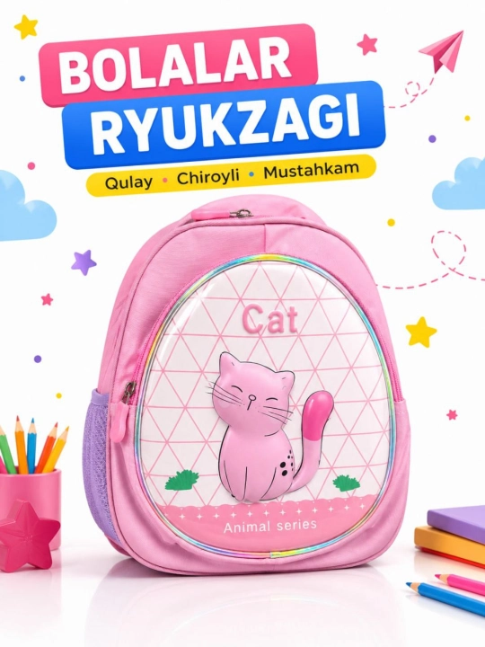 Bolalar uchun, qiziqarli hayvoncha rasmli 3D sumka ryukzaklar - 
