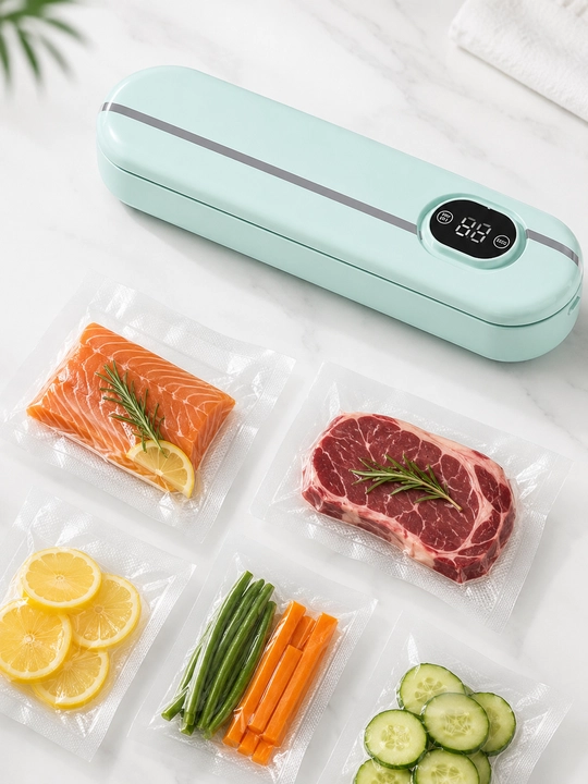 Вакууматор для продуктов с дисплеем, запайщик пакетов, компактный, вакуумный упаковщик