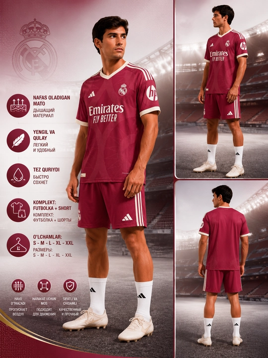 Real Madrid 2025/2026 futbol formasi Futbolka + Short