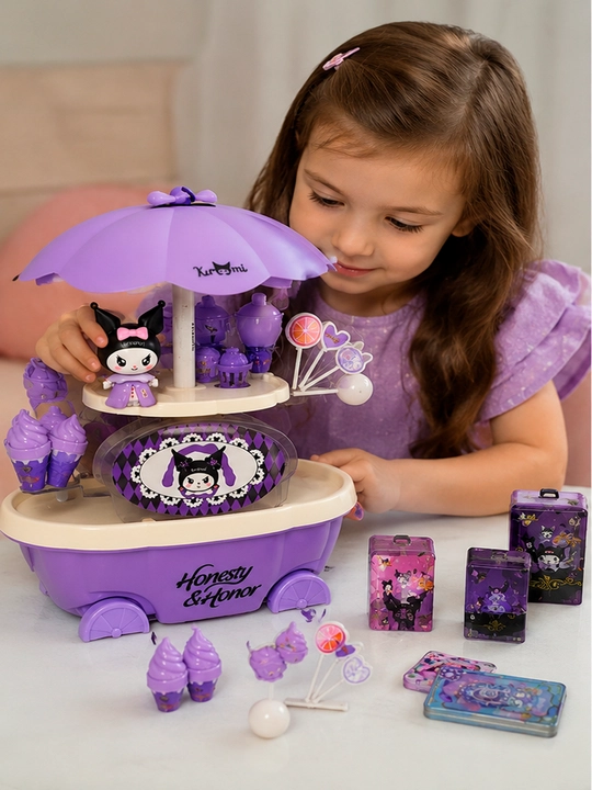 Игровой набор Kuromi, тележка с мороженым, фигурки и аксессуары для девочек