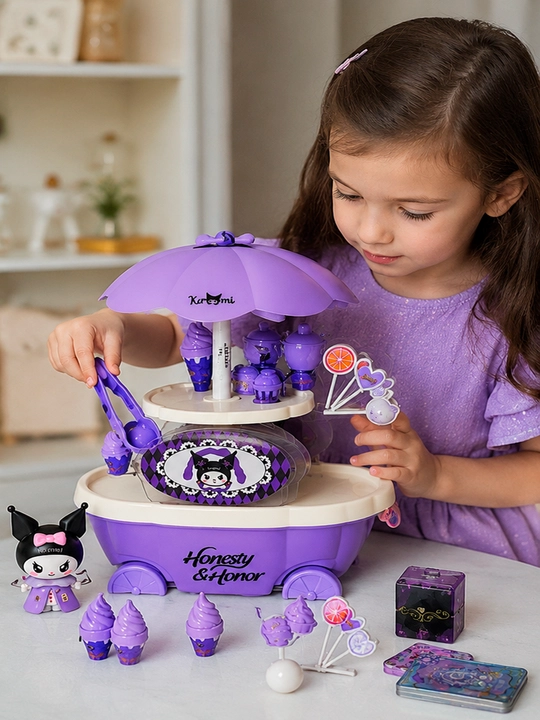 Игровой набор Kuromi, тележка с мороженым, фигурки и аксессуары для девочек