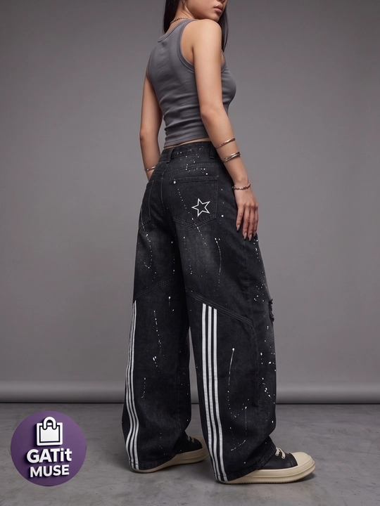 Ayollar baggy jinsi shimlari, keng Y2K, katta o‘lchamli, quvurli