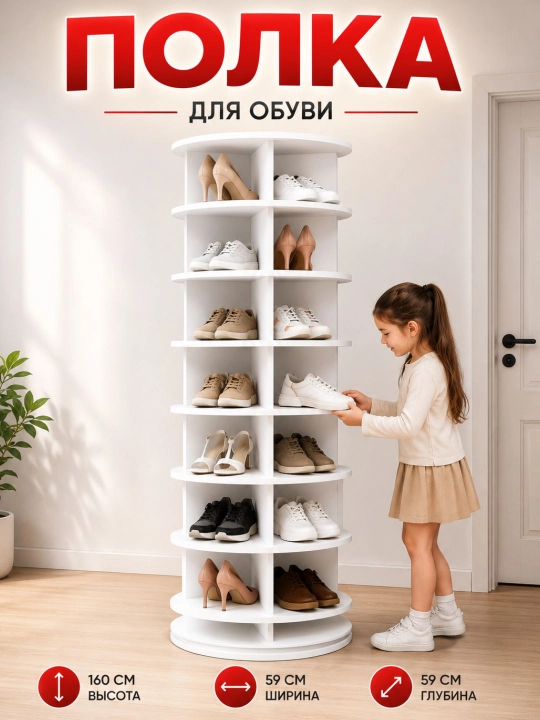 Aylanadigan poyabzal organayzeri, oyoq kiyim javoni - 